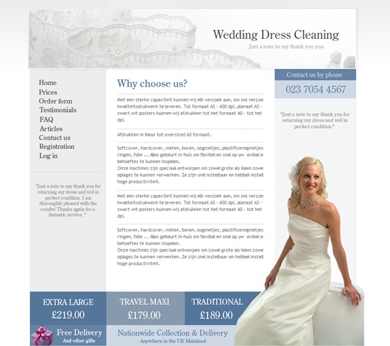 Вебсайты: Wedding dress